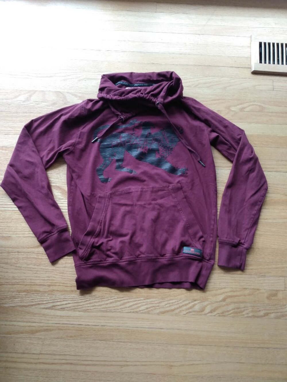 Parasuco Long Sleeve Top Cowl Neck Size Small Burgundy